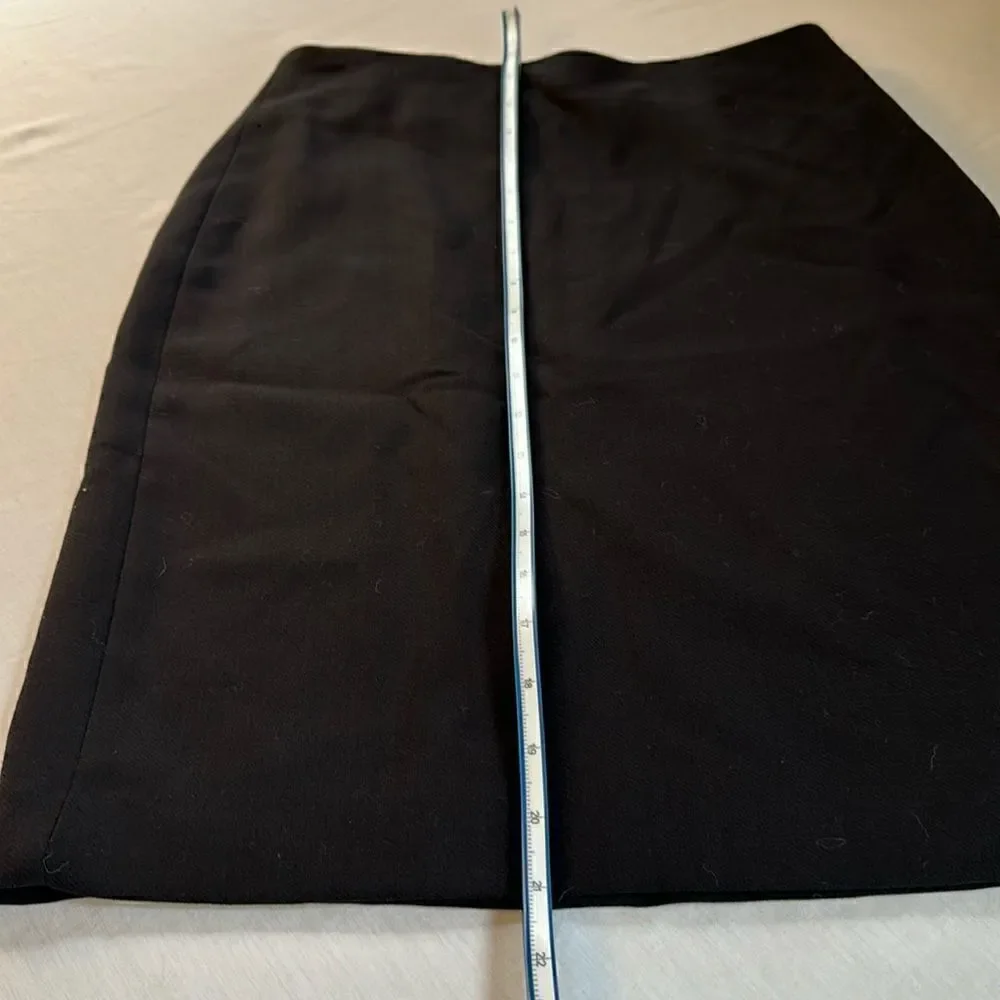 J. Crew black lined wool crepe suit skirt 21” long 13” waist zip back
